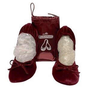 Cabeau Womens Classic Foldable Flats Red Velvet M/L